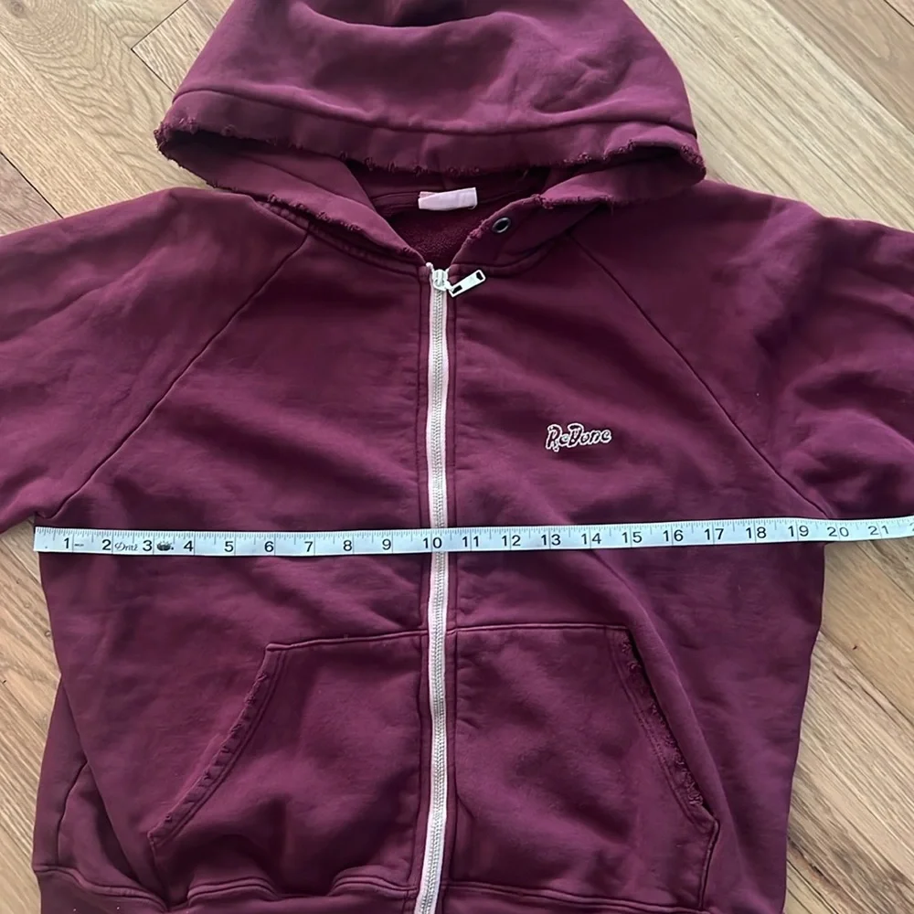 NWOT Redone Chain Stitch Distressed Hoodie Size Large - Picture 7 of 9